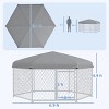 Outdoor Dog Kennel with Waterproof UV Resistant Roof,Chain Link Dog Run with Lockable Gate for Medium and Large Dogs - LAOTIES - 3 of 4
