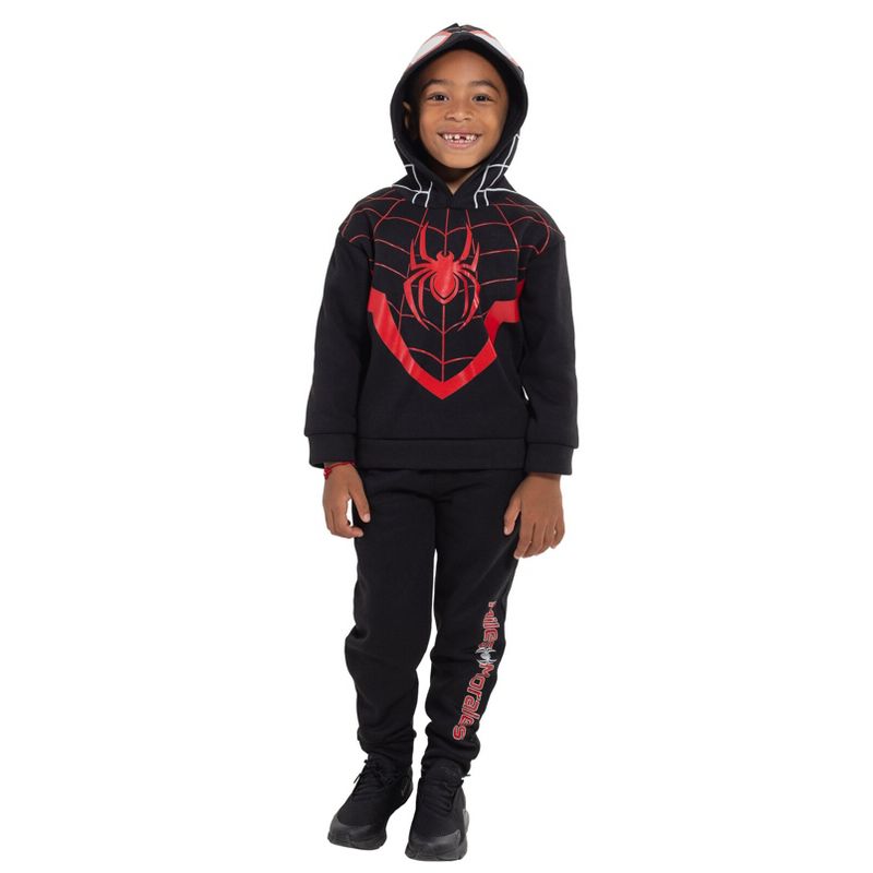 Marvel Avengers Spider-Man Miles Morales Baby Fleece Pullover Hoodie and Jogger Pants Outfit Set Toddler to Big Kid, 2 of 8