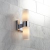 Minka Lavery Modern Wall Light Sconce Chrome Hardwired 4 1/2" 2-Light Fixture Opal Glass Shade for Bedroom Bathroom Living Room - 2 of 4