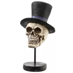 12" Halloween Skull in Top Hat