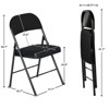 Homy Casa Metal Folding Dining Chairs with Cushioned Seat & Backrest, Set of 4, Black - 3 of 4