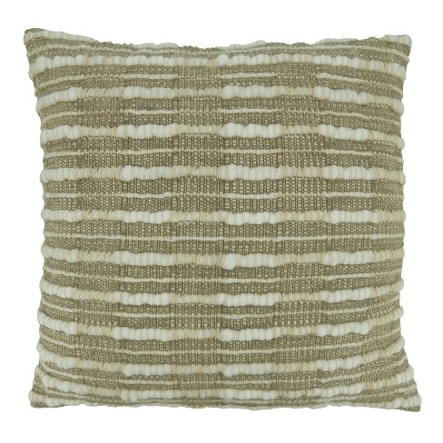 Saro Lifestyle Striped Design Woven Throw Pillow With Down Filling, 20,  Gray : Target