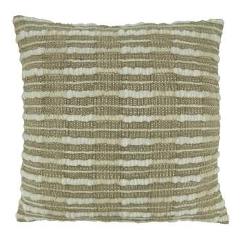 Saro Lifestyle Striped Design Woven Throw Pillow With Down Filling