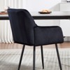 FONTOI Upholstered Dining Chair, Kitchen Chair with Armrests, Easy to Assemble and Clean, for Kitchen, Living Room, Black, 21.65"*33.46"*22.83" - 2 of 4