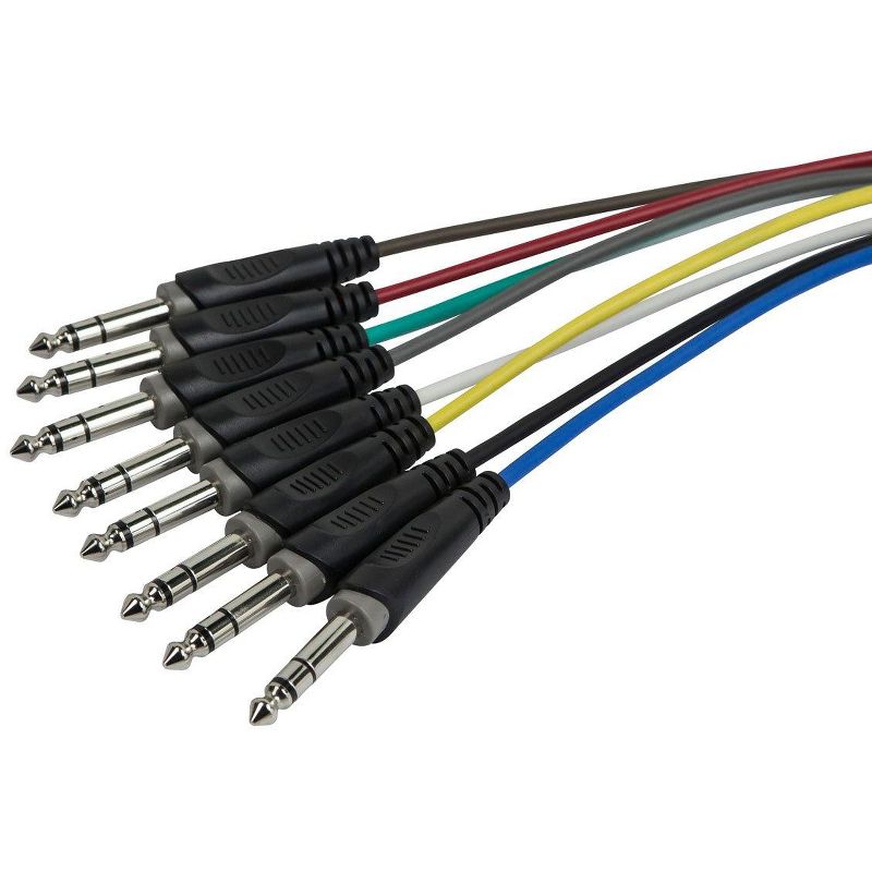 Monoprice 8-Channel 1/4 Inch TRS Male to 1/4 Inch TRS Male Snake 26AWG Cable C/d - 3 Feet With 8 Balanced Mono / Unbalanced Stereo Lines, 3 of 5