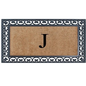 A1HC Natural Rubber & Coir 30x48, Monogrammed Doormat For Outdoor Entrance, Anti-Shed Treated Mat - 1 of 4