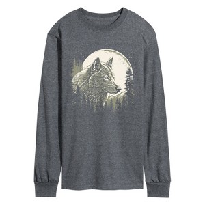 Men's - Instant Message - Wolf Moon Long Sleeve Graphic T-Shirt - 1 of 4
