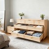 Rattan 7 Drawer Dresser, 55in Wide 7 Chest of Drawers with Metal Handles and Wooden Sturdy Base for Bedroom Living Room Nursery - 3 of 4