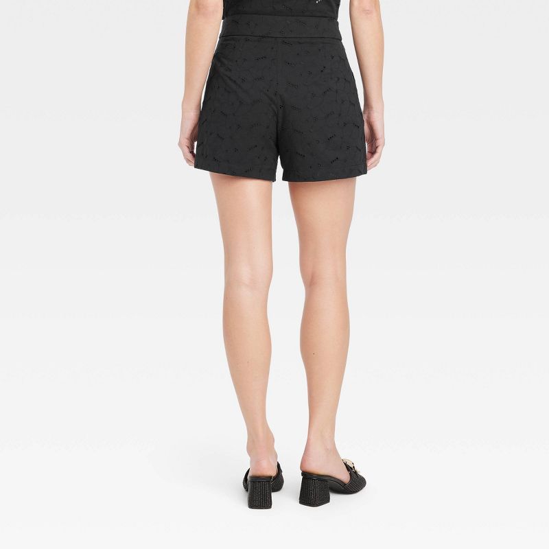 Women's High-Rise Eyelet Shorts - A New Day™, 3 of 10