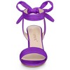 Allegra K Women's Back to College Faux Suede Open Toe Ankle Tie Back Chunky Heel Sandals - 2 of 4
