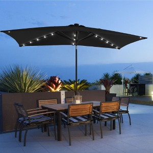 Sonkuki 10x6.5 ft LED Rectangular Patio Market Umbrella 3-Year-Non-Fading - 1 of 4