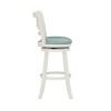 29" Powell Company Winslow Faux Leather Swivel Barstool Cream - Powell Company: Upholstered, Wood Legs, Fixed Height - 4 of 4