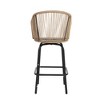 Outdoor Bar Stools Set of 4, 4-Piece Patio Bar Stools W/Armrests, All Weather Rattan Bar Chairs with Backrest, Wicker Bar Stools for Backyard, Garden - 4 of 4