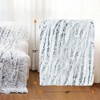 Cheer Collection Long Shaggy Hair Throw Blanket - Blue Ombre (60" x 70") - 3 of 4