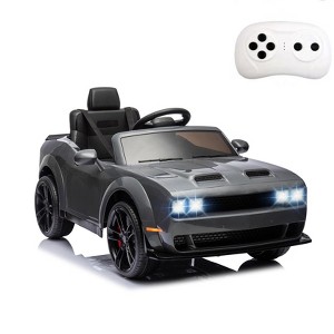 Jojoka Licensed Dodge Ride-On Car, 12V Electric Vehicle with Remote Control, Ride On Toys with LED Lights, Music ,Boys & Girls Gifts - 1 of 4