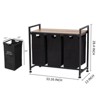 Laundry Hamper, Laundry Basket Organizer Laundry Sorter with 3 Pull-Out and Removable Bags and Top Shelf, Dirty Clothes Hamper for Laundry Room - 2 of 4