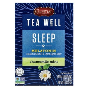 Celestial Seasonings, Tea Well, Sleep, Chamomile Mint, Caffeine Free, 12 Tea Bags, 0.5 oz - 1 of 3