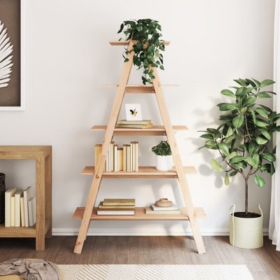 vidaXL 5-Tier Shelf A-shape 43.3 in.x15.7 in.x71.1 in. Solid Wood Pine
