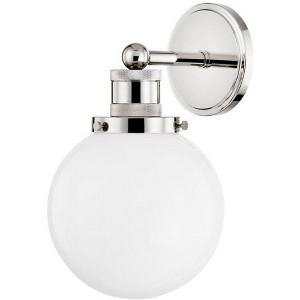 Mitzi Beverly 1 - Light Wall Light in  Polished Nickel Opal Glossy Shade - 1 of 3