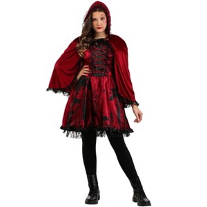 HalloweenCostumes.com Medium Girl Girl's Storybook Red Riding Hood Costume | Storybook Costumes, Black/Red - 1 of 4
