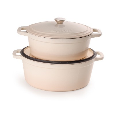 Berghoff Neo 3pc Cast Iron Cookware Set, 3qt. Covered Dutch Oven & 10 Fry  Pan, Oyster : Target