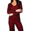 Women's Two Tone Ribbed V-Neck Top - Angel Apparel - 2 of 4