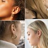 6 Pairs Chunky Gold Hoop Earrings Set for Women Hypoallergenic Thick Open Huggie Hoop Set for Christmas Gifts - 3 of 4