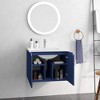 24" Bathroom Wall Mounted Cabinet With Ceramic Sink, Soft Close Doors Floating Vanity Cabinet, Waterproof Sink, Blue - 3 of 4
