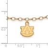 Black Bow Jewelry 14k Yellow Gold Plated Sterling Silver Auburn Tigers NCAA Anklet 9 Inch - 2 of 4
