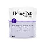 The Honey Pot Company Non-Herbal Overnight Pads with Wings, Organic Cotton Cover - 12ct