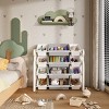 SEVOBAL Utility Storage Bins 6-Bin Kids Toy Nursery Organizer with HDPE Bins, Shelf for Playroom, Bedroom, Living Room, Green, 14.17"*10.63"*33.86" - 2 of 4