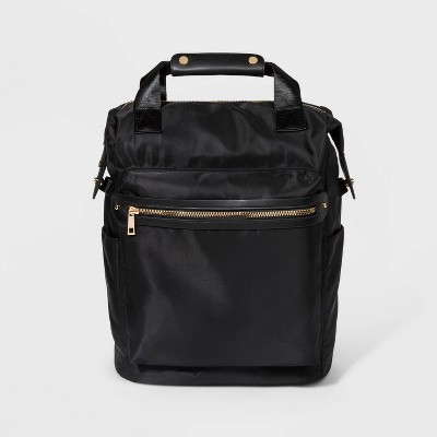 target black leather backpack