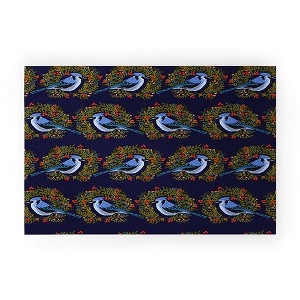 Joy Laforme Christmas Blue Jay Wreaths Welcome Mat - Society6 - 1 of 4