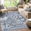 Washable Vintage Patchwork  Printed Rug Non Slip Low Pile Rug Soft Throw Floor Cover Foldable Indoor Carpet for Living Room Bedroom Playroom - 3 of 4