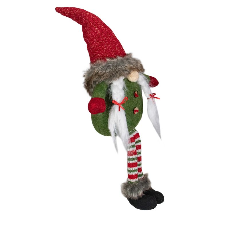 Northlight 25" Red, Green, and White Sitting Tabletop Female Gnome Christmas Decoration, 4 of 6