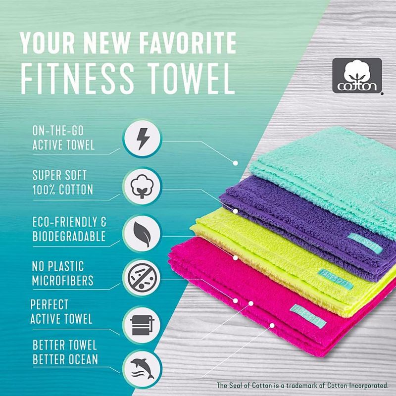FACESOFT Eco Sweat Active Towel, No Microfiber Exercise Towel, 38 x 10 inches, 1 Pc, 3 of 23