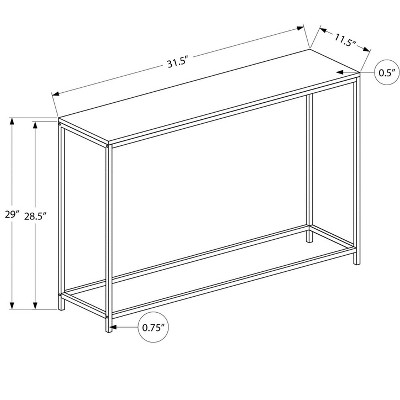 Black Metal and Wood Rectangular Console Table with Storage