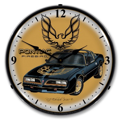 Collectable Sign & Clock | 1977 Pontiac Firebird LED Wall Clock Retro/Vintage, Lighted