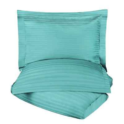Premium 600-Thread Count Cotton Stripe Duvet Cover and Pillow Sham Set by Blue Nile Mills