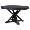 NicBex 54" Farmhouse Round  Dining Table,Extendable Kitchen Table with MDF Tabletop and 12" Leaf for 4-6 Seaters,Black - image 2 of 4