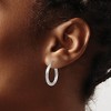 Black Bow Jewelry 3.25mm x 20mm Polished 14k White Gold Twisted Round Hoop Earrings - 3 of 4