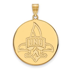 Black Bow Jewelry 14k Yellow Gold Plated Sterling Silver New Orleans Privateers NCAA Extra Large Pendant - 1 of 3