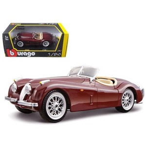 1951 Jaguar XK 120 Roadster Burgundy 1/24 Diecast Model Car by Bburago - 1 of 3