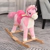 SEVOBAL Toy Vehicles Kids Ride On Unicorn Rocking Horse with Wooden Base Tail Wag and Sounds for Toddlers - 3 of 4