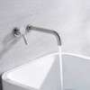 Sumerain Bathtub Faucet Brushed Nickel Wall Mount Tub Faucet Single Left-Handed Handle,  Brass Valve - 3 of 4