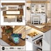 Sevobal Vanity Tables Farmhouse Vanity Desk with Spacious Storage, Glass Tabletop for Bedroom, Vintage Brown - 4 of 4