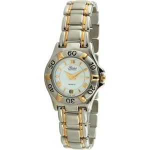 Swiss Edition  Women's Bracelet Watch with Two Tone 23K Gold Plated & Silver Sport Bezel - 1 of 2