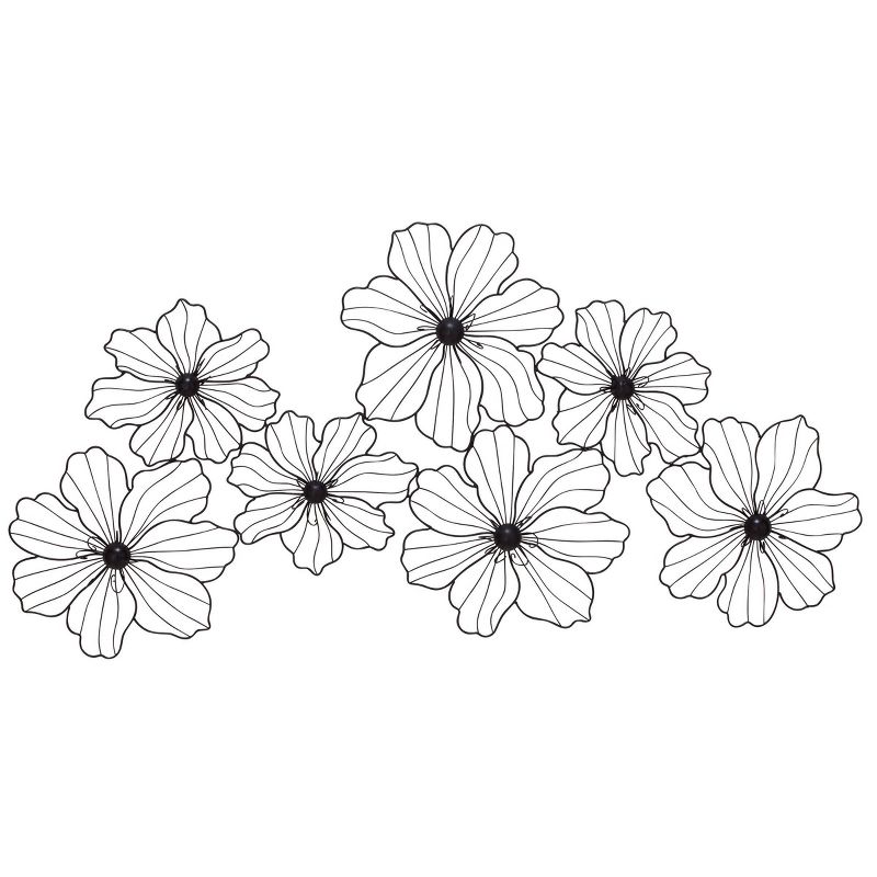 Metal Floral Wire Wall Decor Black - CosmoLiving by Cosmopolitan, 1 of 18