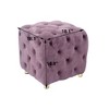 Kumasinova 18" Modern Tufted Square Ottoman Vanity Stools for Living Room&Bedroom,Soft Velvet Footrest Stool Accent Ottoman,250lbs Max - 3 of 4