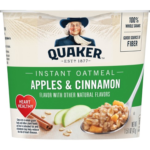 Quaker Instant Oatmeal Cup Apple Cinnamon 1 51oz Target